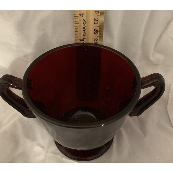 Vintage Anchor Hocking Ruby Red Creamer And Sugar Bowl - Picture 11 of 12